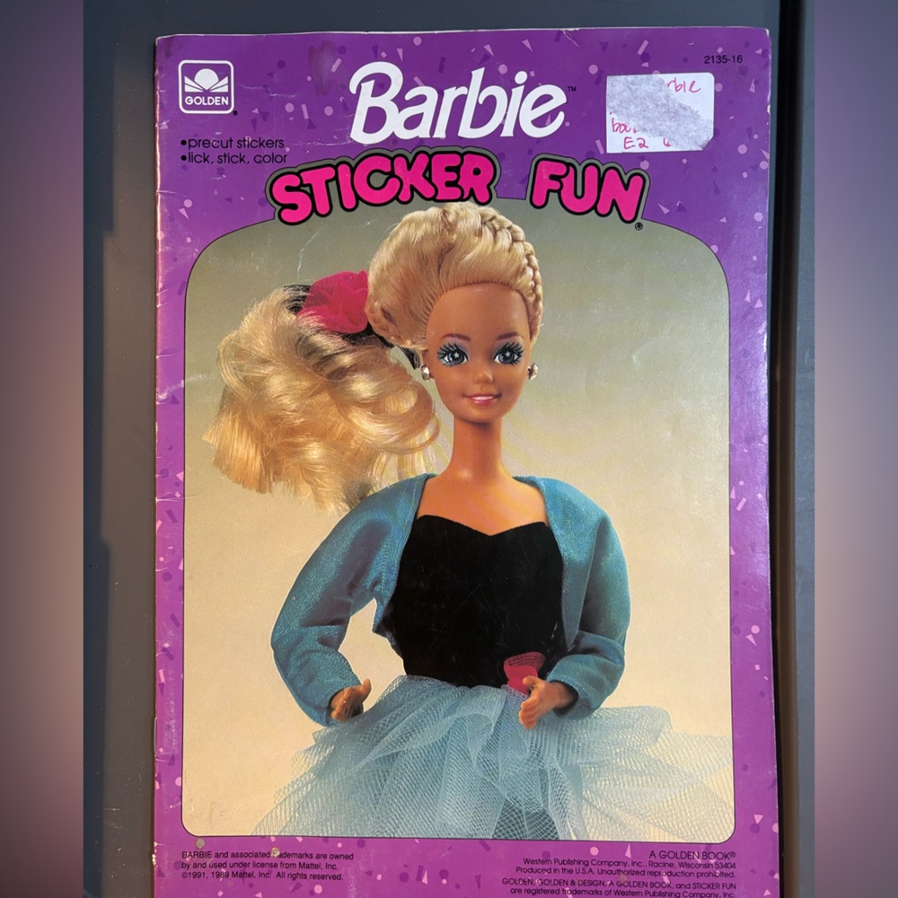 Barbie Vintage 1991 Sticker Fun Book